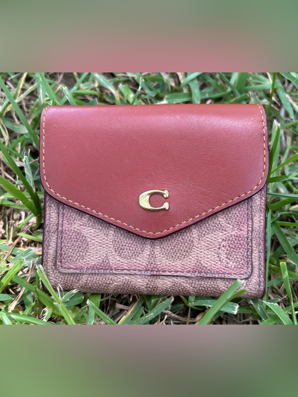 Coach Signature Color Block Trifold Wallet - Picture 4 of 11